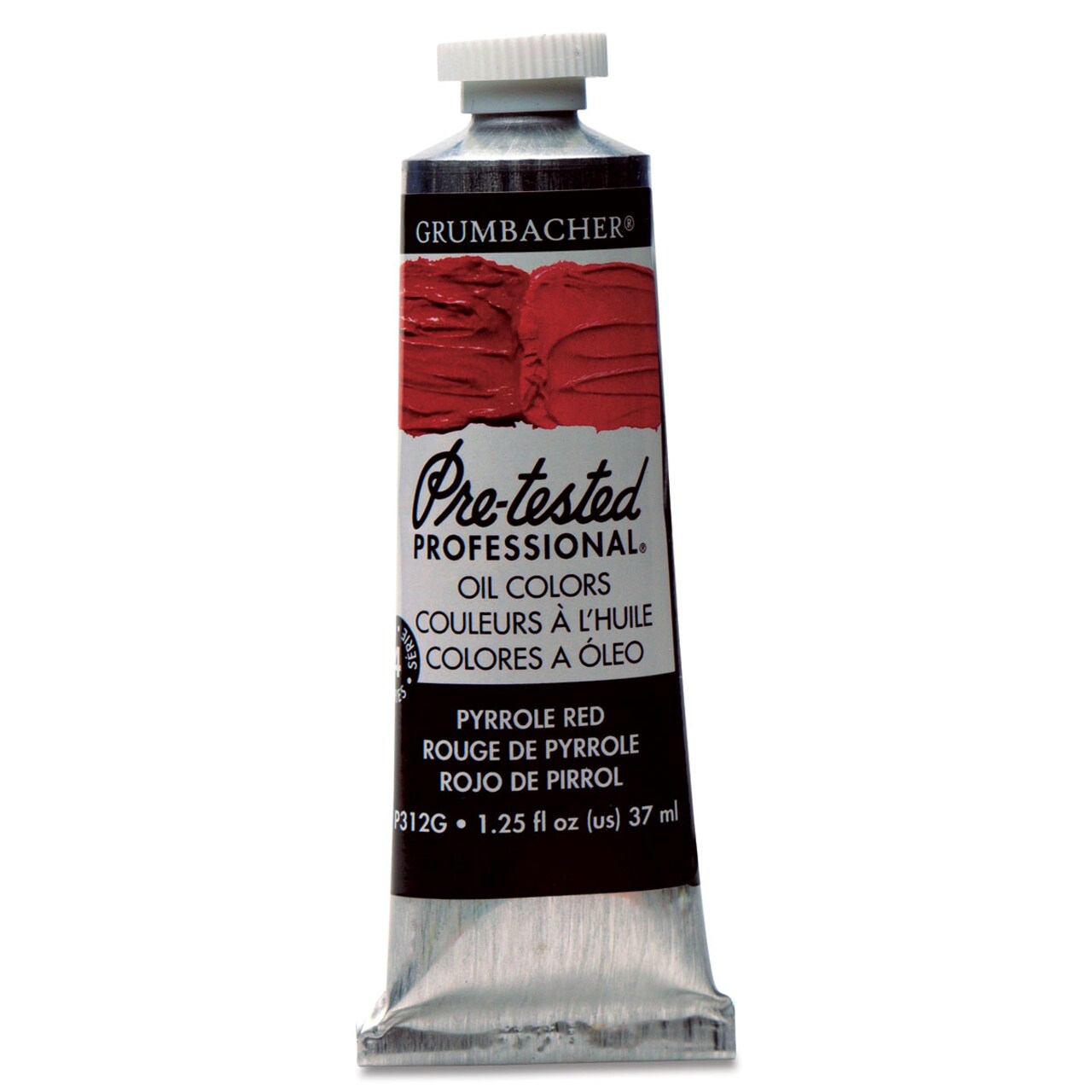 Grumbacher Pre-Tested Artists' Oil Color - Pyrrole Red, 1.25 oz tube